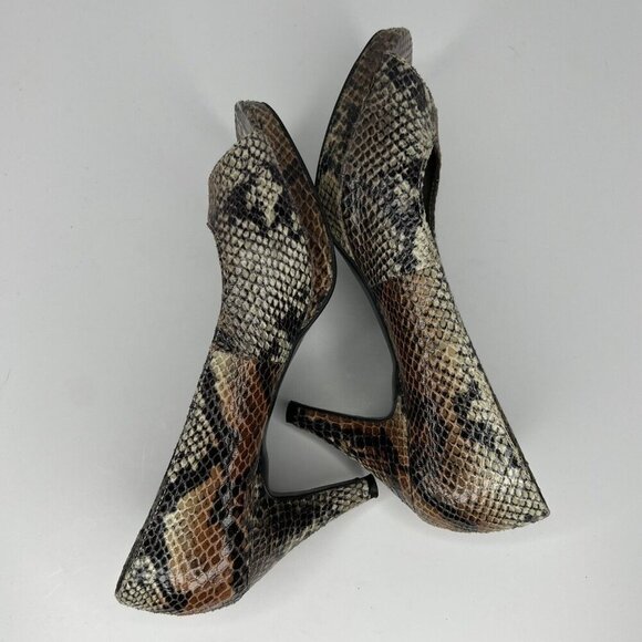 Bandolino Open Toe Pumps Snakeskin Pattern Style BDMYLAH Womens Size 7.5 Heels - Picture 6 of 9
